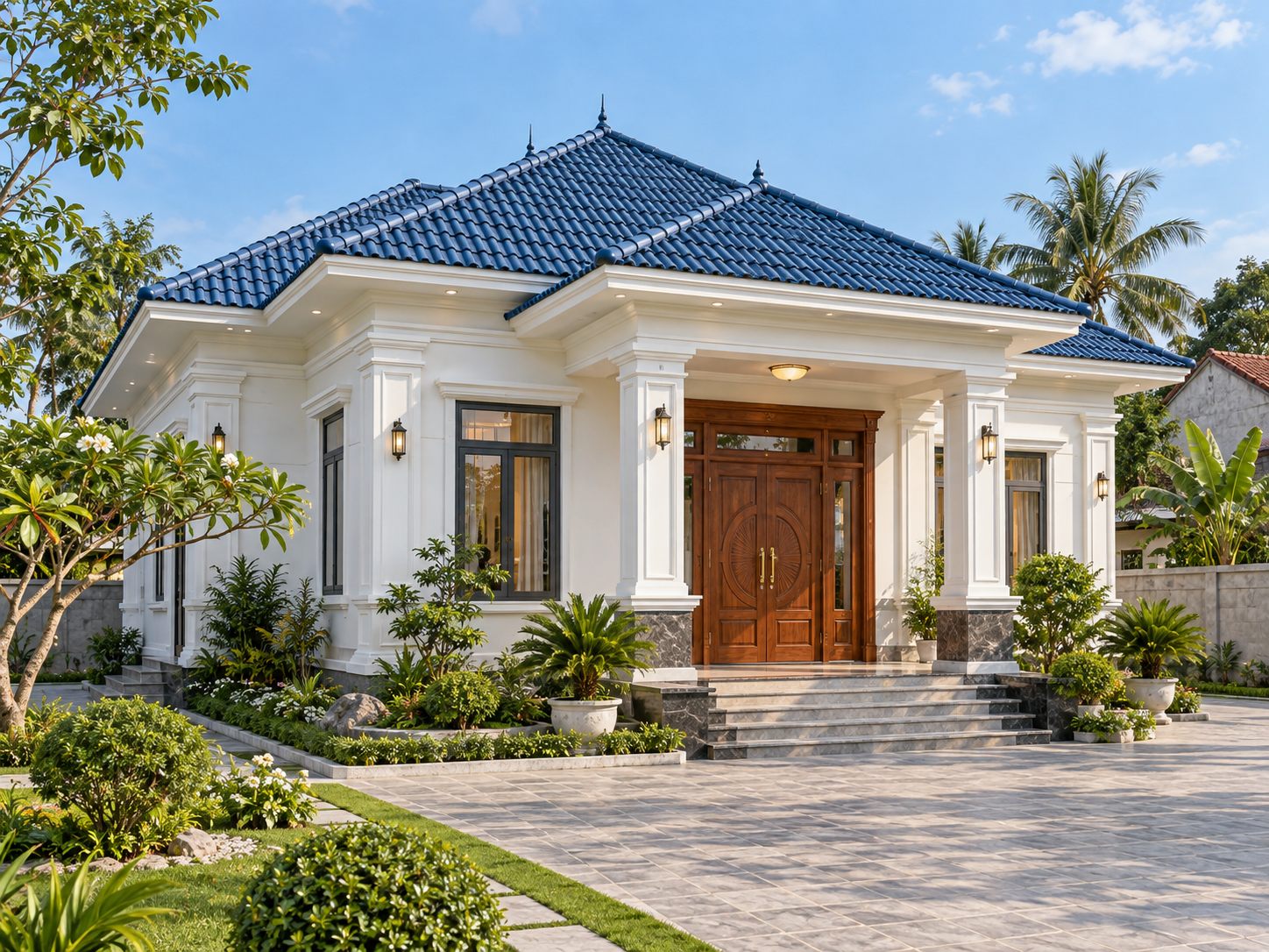 Nhà cấp 4 tân cổ điển mái Nhật